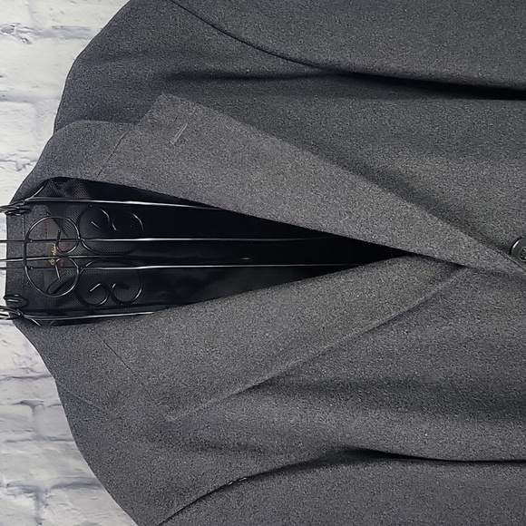 FORTINI Italian Colezione Wool Charcoal Long Overcoat Size 46L - Picture 2 of 16